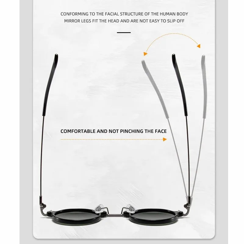 Runde Sonnenbrillen für Männer und Frauen, Retro-Steampunk-Sonnenbrillen, Herren- und Damenbrillen, Marken-Designerbrillen, Metallrahmen, Sonnenbrillen, Oculos De Sol
