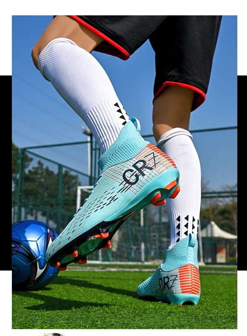 Nouvelles chaussures de football pour hommes, crampons pour terrain en herbe, baskets, chaussures de football de haute qualité, antidérapantes, montantes, pour futsal, matchs en salle, best-seller FG/TF
