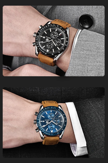 Orologio da uomo BENYAR 5140, orologio sportivo casual, orologio al quarzo di lusso impermeabile, cronografo militare di marca di alta gamma.