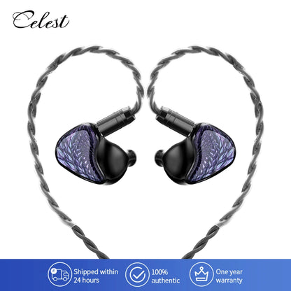 Celest Wyvern Black In Ear Earphone Monitor With Microphone Hifi Music Headphone IEMs Wired Gaming Earbuds For Gifts
