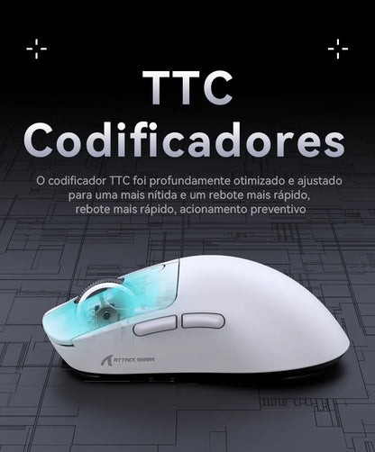 Atack Shark X3 PAW3395 Mouse Lightweight Wireless Gaming Mouse,Tri-Mode  Mouse,26K DPI PAW3395,PC/Laptop/Win/Mac