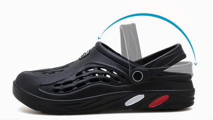 Sandales légères d'été pour hommes, chaussures décontractées, sabots troués, pantoufles plates de plage pour hommes, grande taille 49