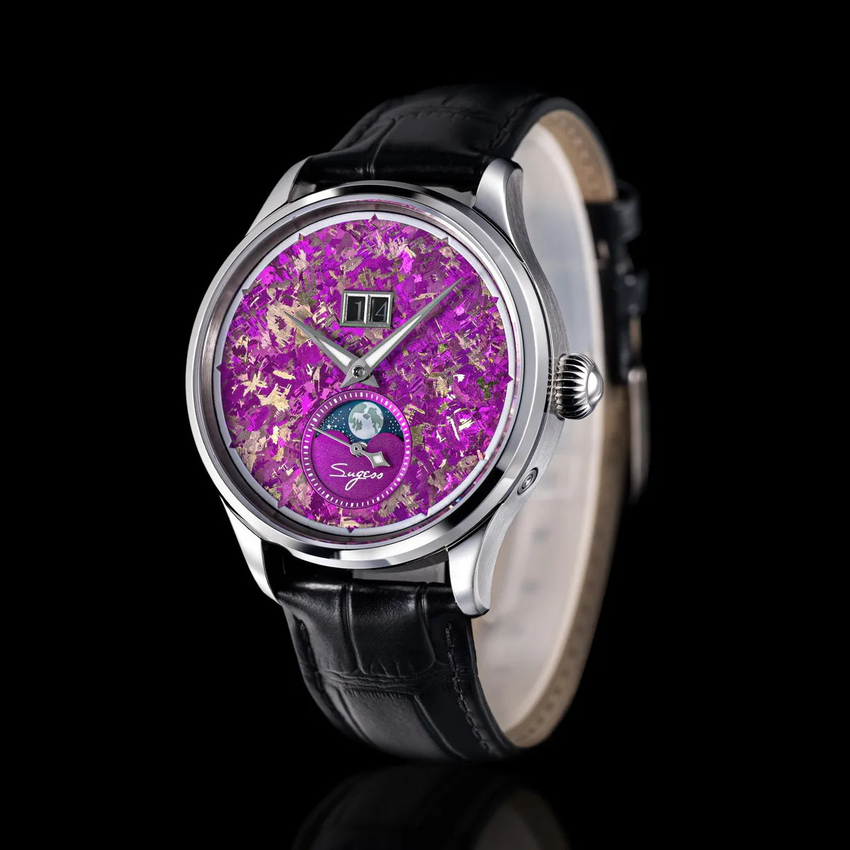 Automatic Man Watch Moon-Phase ST2528 Movement Waterproof Mechanical Wristwatches Sapphire Crystal Titanium Dials Clock S401 New