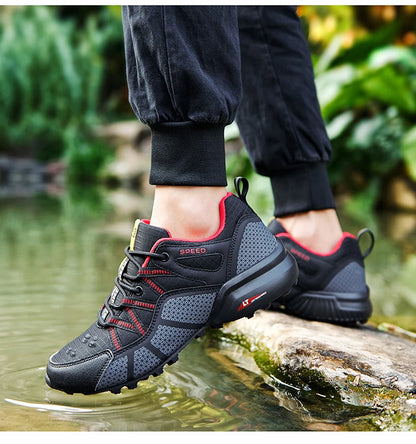 Men's Hiking Shoes All-terrain Outdoor Sports Shoes Breathable Mesh Non-slip Wear-resistant Hiking Shoes Outdoor Cycling Shoes