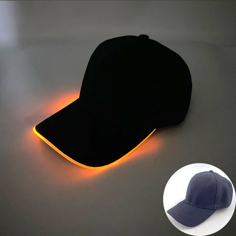 Fashion Glowing Baseball Cap LED Light Up Hip Hop Hat Bar Club Props Fluorescent Hat Men Women DJ Dance Supplies Costume