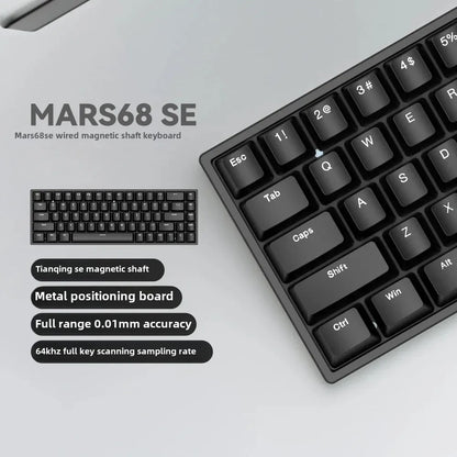 Mars 68 PRO magnetic axis mechanical keyboard gaming keyboard 0 dead zone plug and unplug RGB light wired wireless selectable