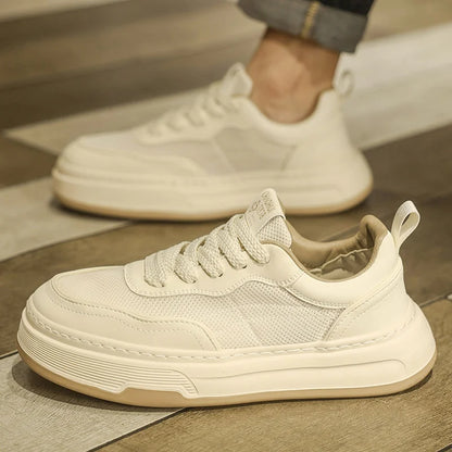 Men's Ultralight Breathable Mesh Sneakers 2025 Fashion Thick Sole Casual Shoes Comfortable Lace-up Trainers for Daily Walking