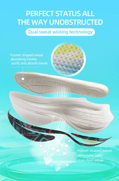 ONEMIX 2026 New Arrival Training Running Shoes for Men, Full Sole Nylon Plate Sport Shoes, Breathable Summer Female Jogging Shoes