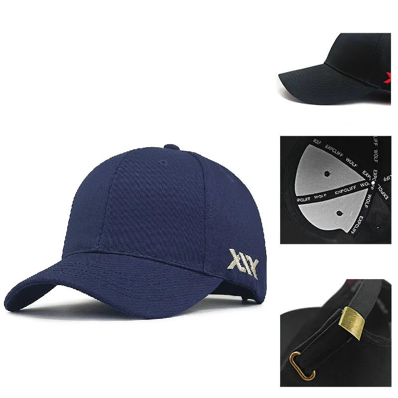 Baseball kapa Big Head Plus Size iz 100 % bombaža, primerna za moške in ženske, nastavljiva kapa »Dad Hat«, velikost 58–60 cm, 61–65 cm