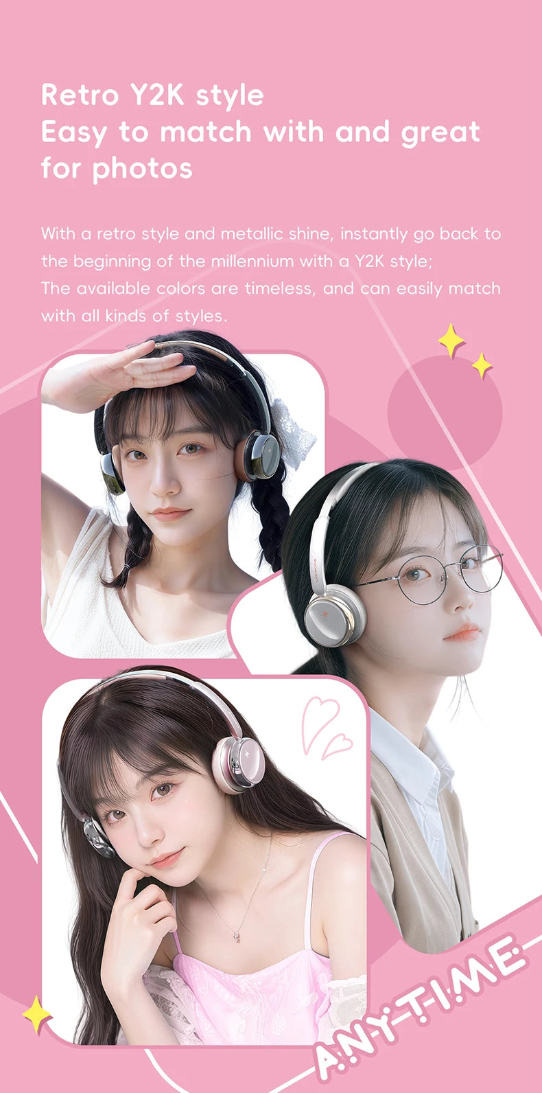 FiiO ANYTIME Bluetooth 5.4 Wireless Headphone Noise Cancelling Bluetooth Earphones Hi-Res Wireless Over-Ear Headphones with mic