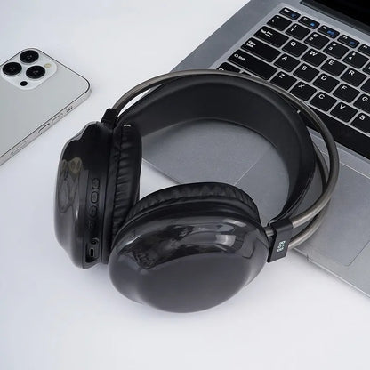 Casque sans fil supra-auriculaire, 105 dB, éclairage LED RGB, Bluetooth 5, son stéréo, réduction de bruit, audio spatial 3D, casque de jeu, micro HD, 8 heures d'autonomie, pour PC.