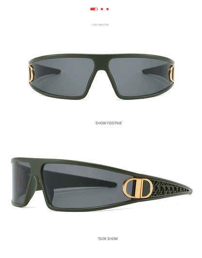 2pcs Luxury Headband Sunglasses Internet Celebrity Personalized Street Photography Concave Styling Outdoor UV Resistant Glasses