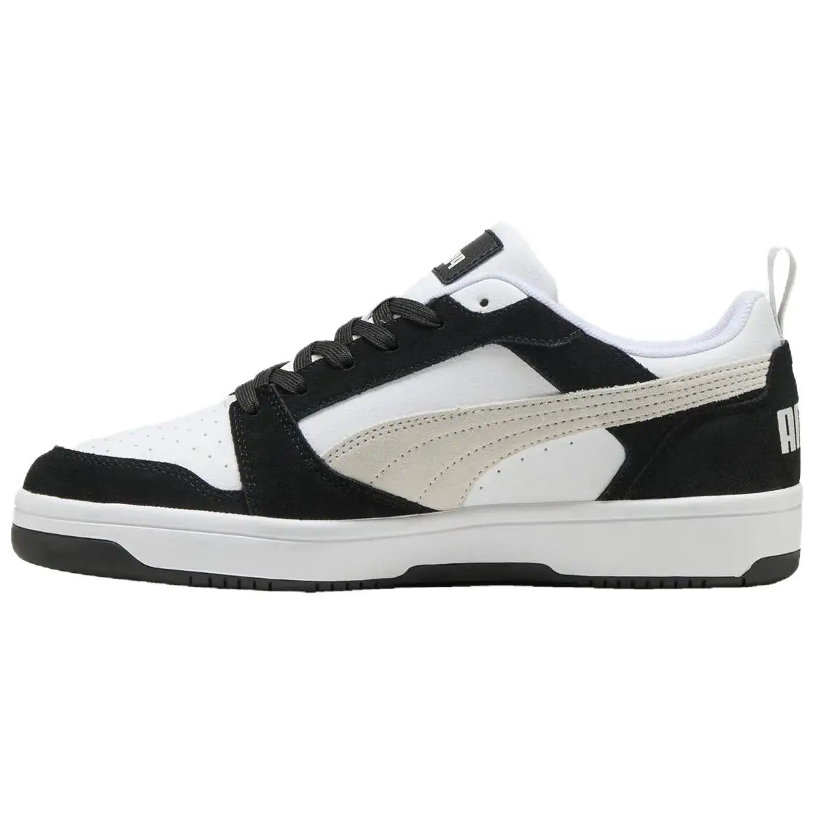 Baskets Puma Rebound V6 Low SD, noir et blanc, 402262-01