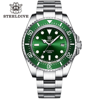 SD1964 Steeldive Brand 2023 Red-Black 45.4MM Men Sapphire Glass Luminous 1000M Waterproof NH35 Dive Watch with Ceramic Bezel