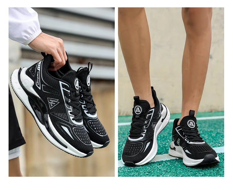 Chaussures de course légères et respirantes pour hommes, baskets à absorption des chocs Popcorn, chaussures de sport d'extérieur flexibles et antidérapantes, été automne