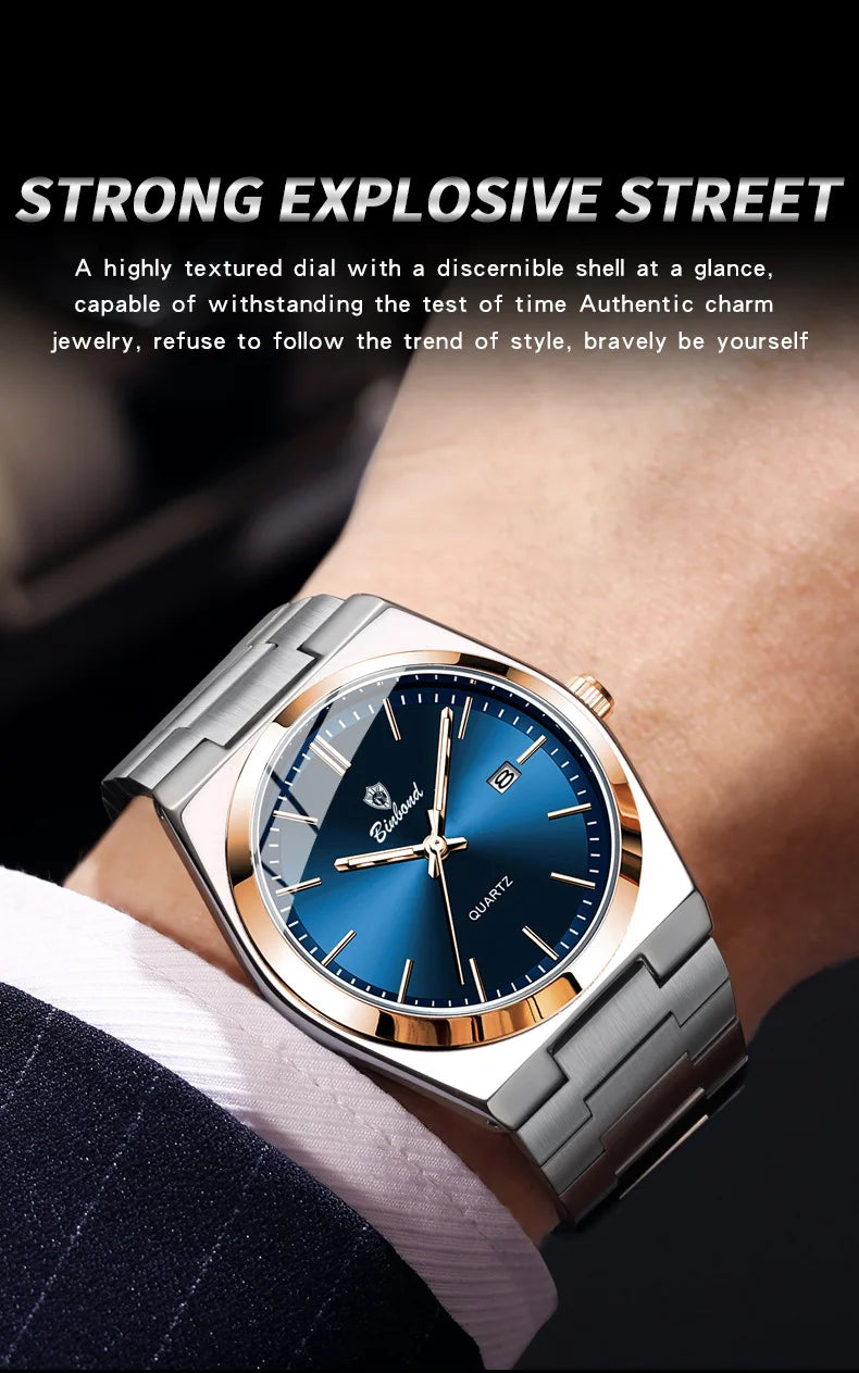 Montre pour homme UTHAI, marque de luxe abordable, en acier inoxydable, avec calendrier, étanche, pour homme, affaires et loisirs, montre à quartz tendance