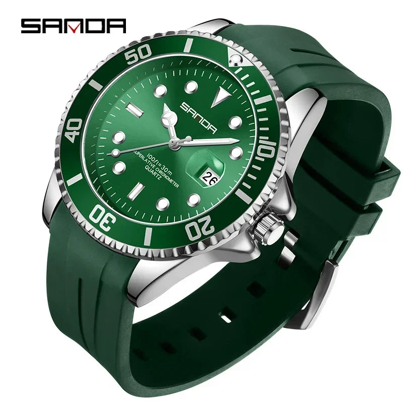 SANDA 7018 Montre à quartz pour homme très vendue Montres de sport pour homme Montre de luxe étanche en silicone Montre à quartz pour homme Relogio Masculino