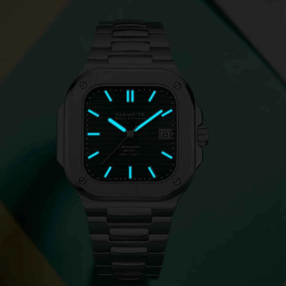 Montre de luxe automatique pour homme FARASUTE, mouvement Miyota9019, ultra-fine (8,9 mm), luminescente, étanche à 5 ATM