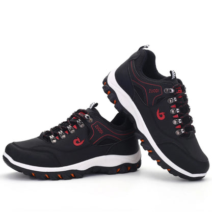 Autumn And Winter Models, Men's Waterproof Hiking Shoes, Outdoor PU Leather Sports Shoes, Wear-Resistant,  Walking, Tactical