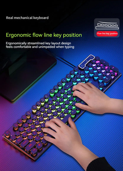 EWEADN GX330 Gaming Keyboard Wired, LED Backlit, Office silent keyboard full size, Ergonomic , Gaming, office, Windows/Laptop/PC