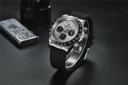 Originale neue PAGANI DESIGN PD-1664 Luxus-Herrenuhr mit japanischem VK63-Quarzwerk, Saphirglas, wasserdichtem Chronographen, Gold