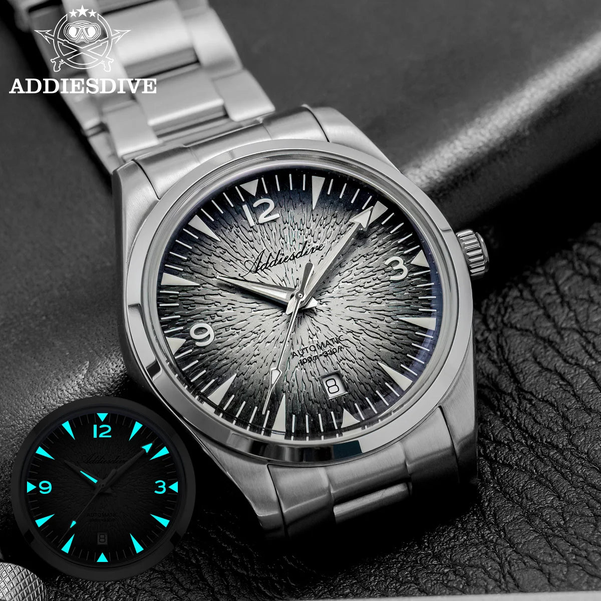 ADDIESDIVE AD2508 Man Diving Watch Luminous 100M Waterproof 316L Stainless Steel 8215 Movement Automatic Mechanical Watch