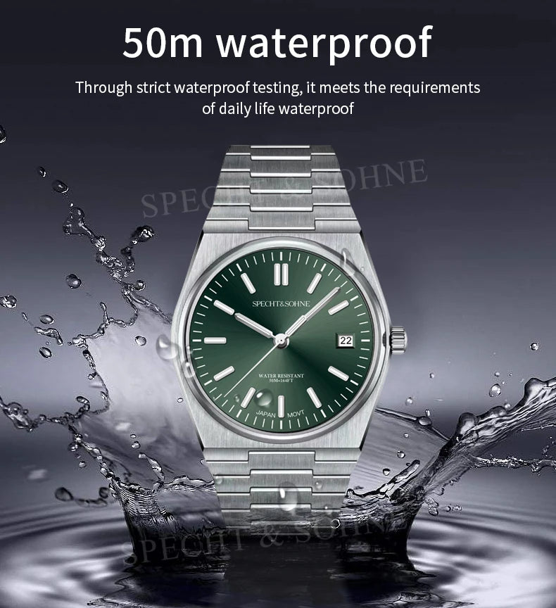 2025 New Arrivals Specht&Sohne Mens Watches Stainless Steel Sapphire Classic Quartz Men Watch Relogio Masculino 100M Waterproof