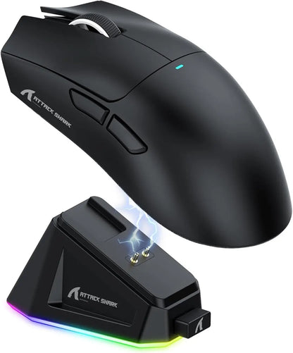 ATTACK SHARK X11 Wireless Gaming Mouse with Charging Dock PixArt PAW3311 Gaming Sensor, BT/2.4G Wireless/Wired
