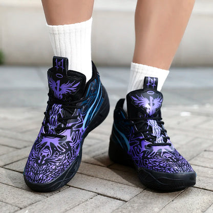 Basketball Shoes for Men Soft Lightweight Training Field Anti-Slip Shock-Absorbing Breathable Comfortable High-Top Sneakers for Men
