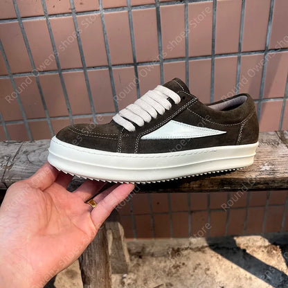 Casual Shoes Men Low Top Quality Denim Lace Up Thick Sole Luxury Designer Hip-hop Dunk Sport Trainers Women Summer Flat Sneakers
