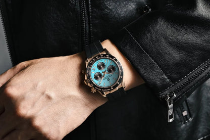 Originale neue PAGANI DESIGN PD-1664 Luxus-Herrenuhr mit japanischem VK63-Quarzwerk, Saphirglas, wasserdichtem Chronographen, Gold