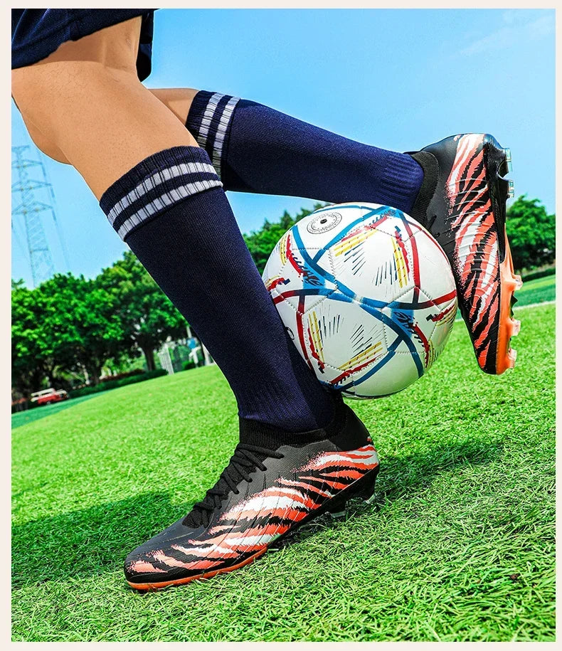 Botas de fútbol para hombre, deportivas, ultraligeras y antideslizantes, para exterior, tacos de adulto para partido, unisex, cómodas para césped, alta calidad