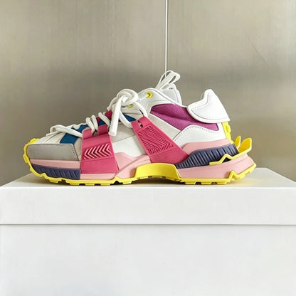 2026 Fashion Women Sneakers Size 35-46 High Quality  Platform Sneaker Men Casual Shoes Sports Running Shoes Lace Up Patchwork