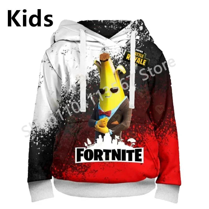 Llama Battle Royale F-Fortnited hættetrøjer med 3D-print til mænd, kvinder og børn, sweatshirts til drenge og piger, streetwear-pullover, grønne overdele