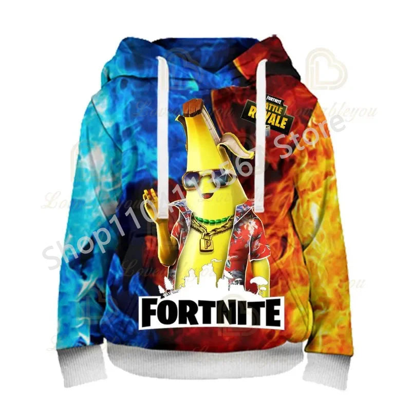 Llama Battle Royale F-Fortnited hættetrøjer med 3D-print til mænd, kvinder og børn, sweatshirts til drenge og piger, streetwear-pullover, grønne overdele