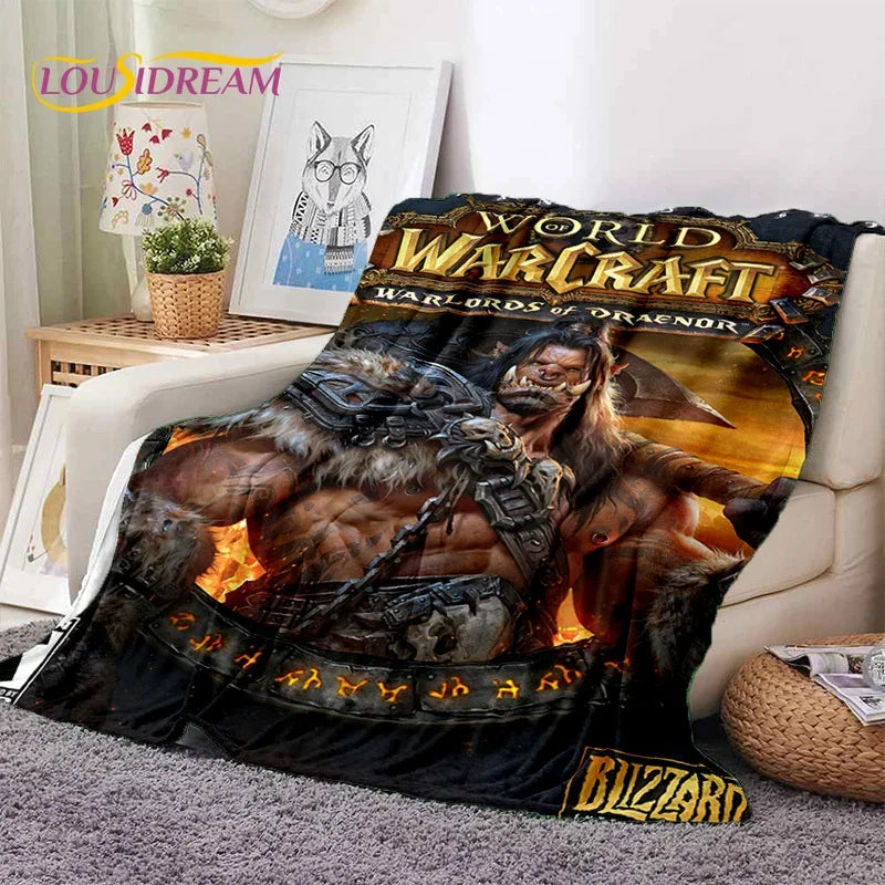 WOW, World of Warcraft Demon Hunter, Lich King, pătură din flanel pentru pat, dormitor, canapea, picnic, pătură pentru exterior și timp liber
