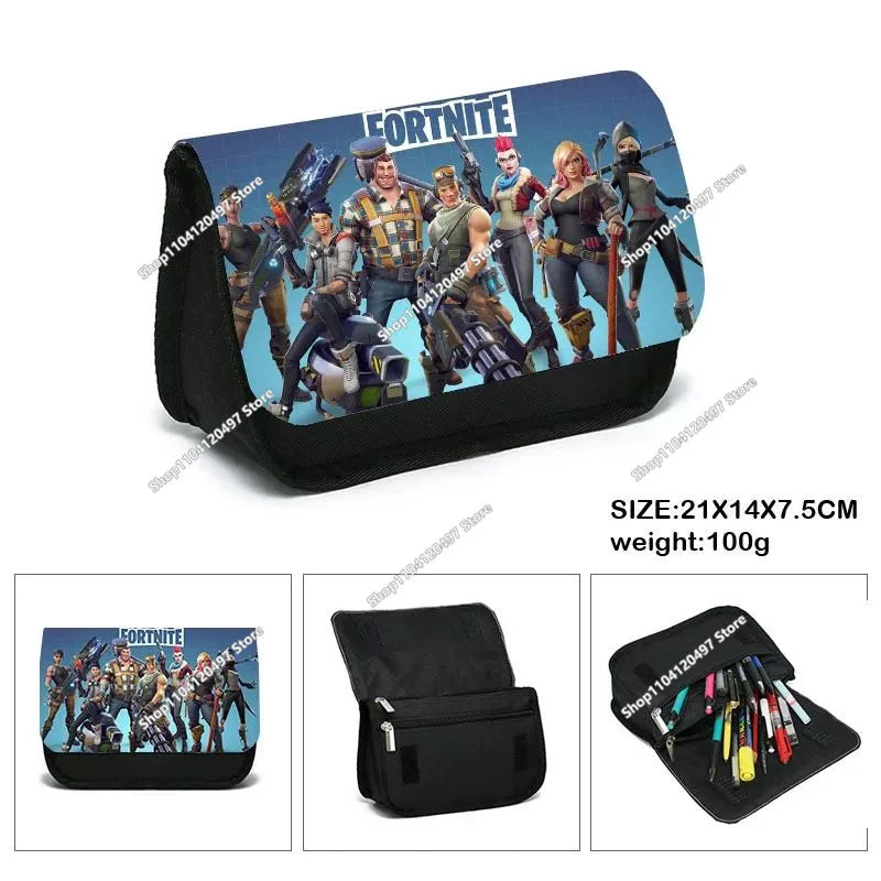 Fortnite Kids Pencil Bag Kawaii Pencil Case Large Capacity Waterproof Handheld Cosplay Pencil Pouch Office Stationary Gift Toy