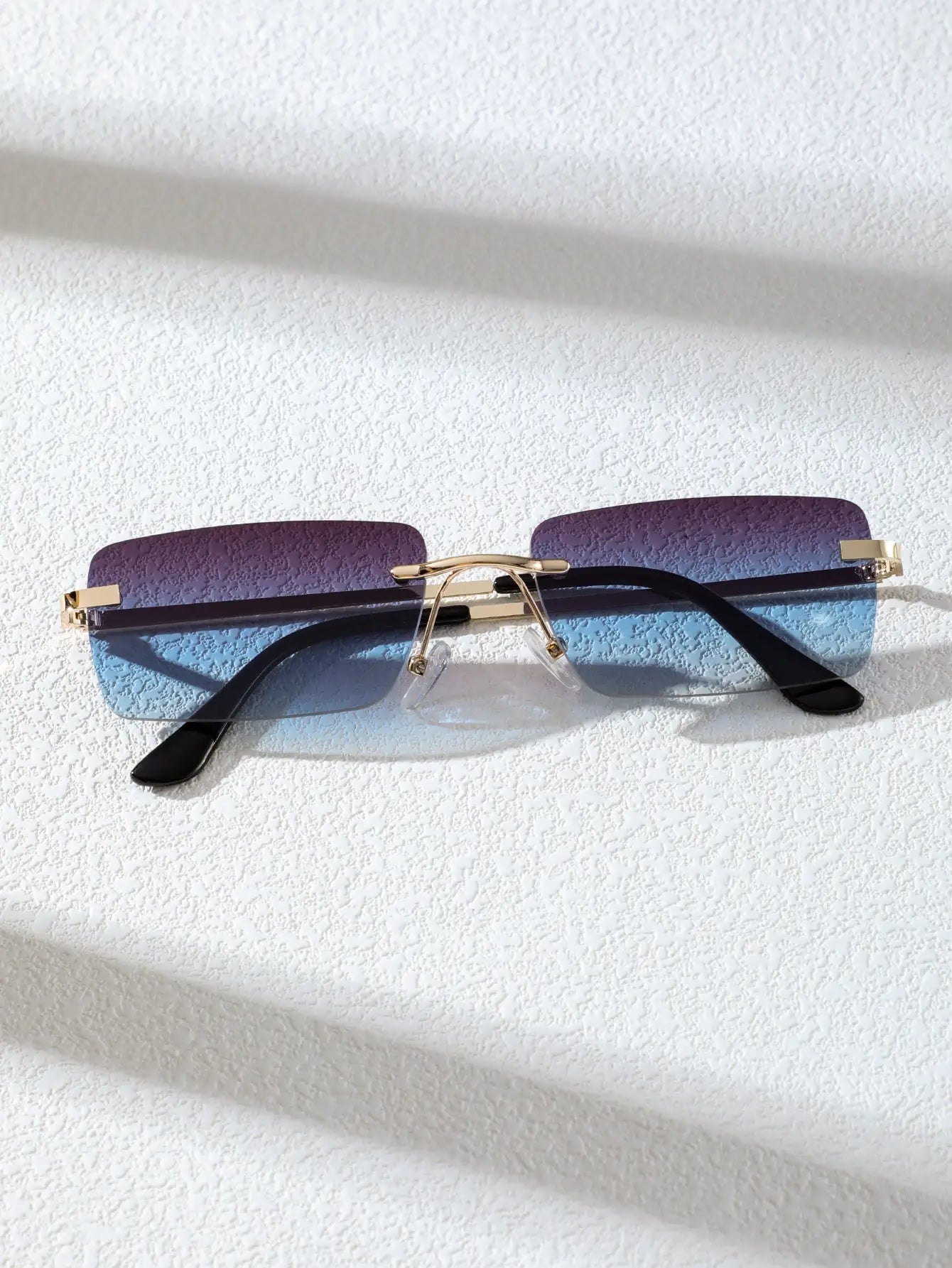 1/2PCS Unisex Metal Square Frame Fashio Rimless Sunglasses For Outdoor Beach Party