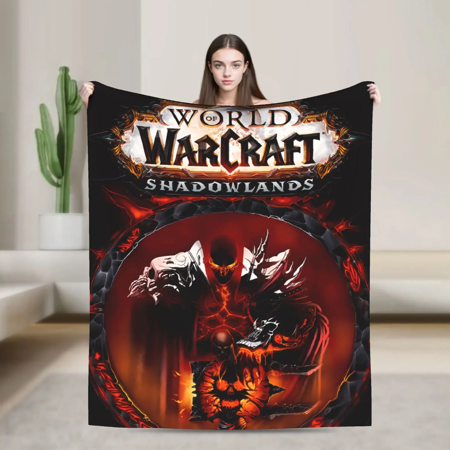 WOW World of Warcraft Arthas Retro Game Flannel Blanket Super Warm Throw Blanket for Bedroom Camping Bedspread Sofa Bed Cover
