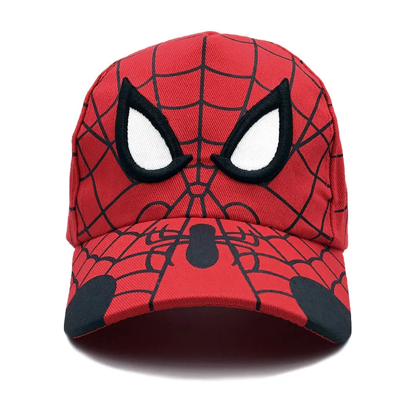 Boné de basebol com figura do Homem-Aranha da Marvel, de algodão, com pala, para estudantes, homens e mulheres, com motivos de desenhos animados, para atividades ao ar livre, proteção solar, fantasias e presente de aniversário