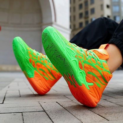 Basketball Shoes for Men Soft Lightweight Training Field Anti-Slip Shock-Absorbing Breathable Comfortable High-Top Sneakers for Men