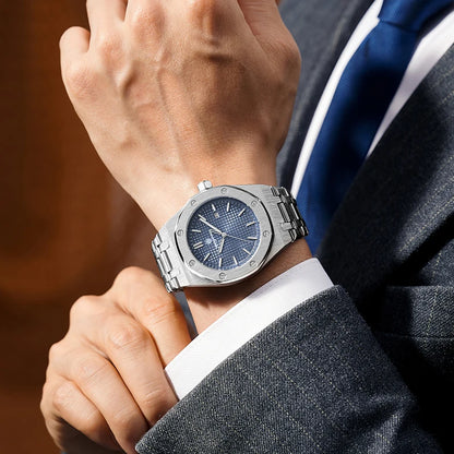 Montre à quartz carrée de luxe PAAZOMU pour homme, étanche, avec date luminescente, montre pour homme en acier inoxydable, montres d'affaires pour homme