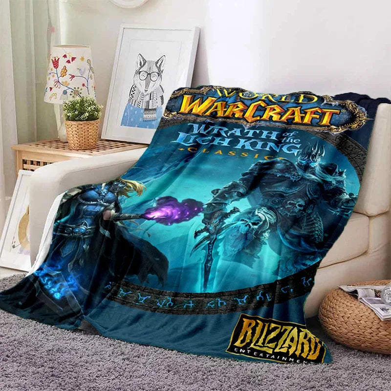 WOW, World of Warcraft Demon Hunter, Lich King, pătură din flanel pentru pat, dormitor, canapea, picnic, pătură pentru exterior și timp liber