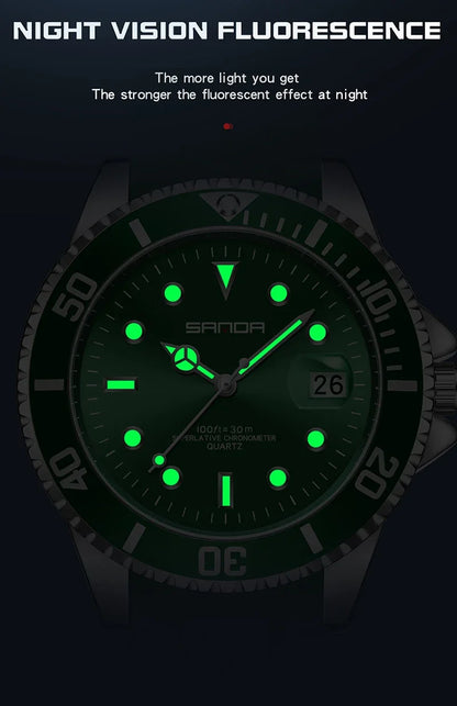 SANDA 7018 Montre à quartz pour homme très vendue Montres de sport pour homme Montre de luxe étanche en silicone Montre à quartz pour homme Relogio Masculino