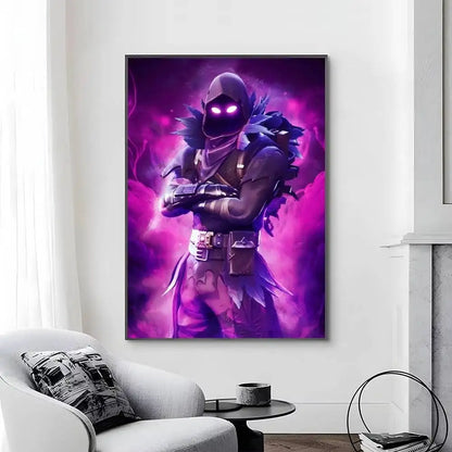 Game-F-F-Fortnites Posters Self Adhesive Waterproof Ideal For Living Room Bedroom Bar Decoration