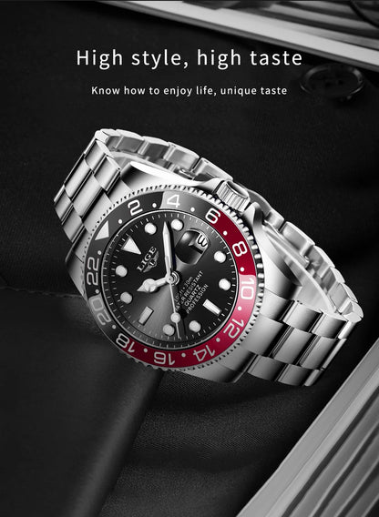 Montre-bracelet LIGE Fashion Business pour homme, étanche à 3 ATM, luminescente, montre de luxe sportive à quartz, chronographe de plongée
