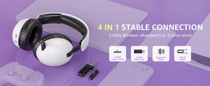 Acinaci BL500 Gaming Headset 2.4G with Noise-Canceling Mic 30-Hour Life,for PC PS4 PS5