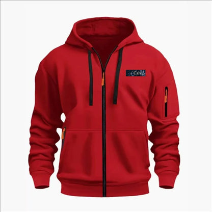 Men's Sweatshirts with Zipper Pockets Thin Solid Color Half Tracksuit Casual Outdoor Hooded Tracksuit Long Sleeve Jacket Coats