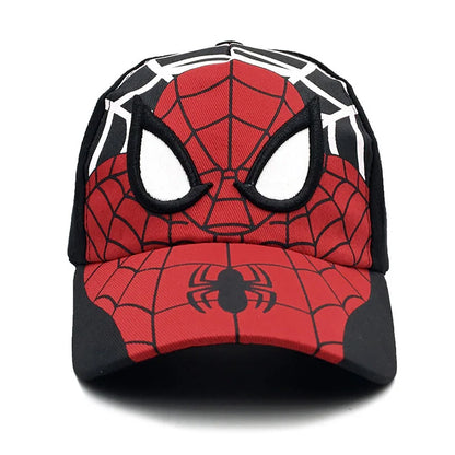 Boné de basebol com figura do Homem-Aranha da Marvel, de algodão, com pala, para estudantes, homens e mulheres, com motivos de desenhos animados, para atividades ao ar livre, proteção solar, fantasias e presente de aniversário