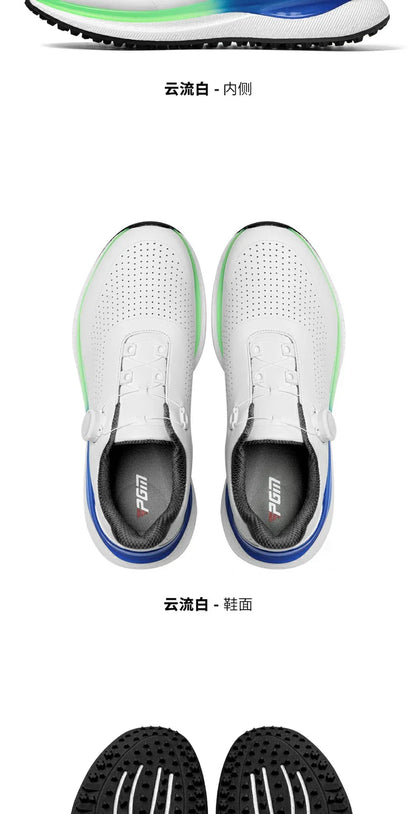 PGM Golf Men's Sports Sneakers Super Soft Popcorn Midsole Knob Lace Anti Slip Breathable Golf Shoes